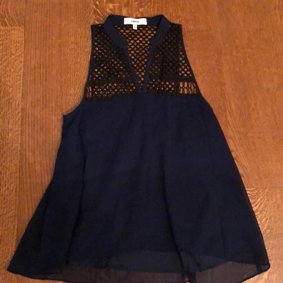 Likely Tops - Likely Sleeveless Illusion Neckline Blouse 4